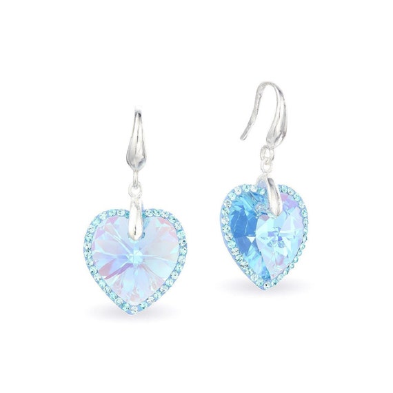 Aquamarine heart store earrings