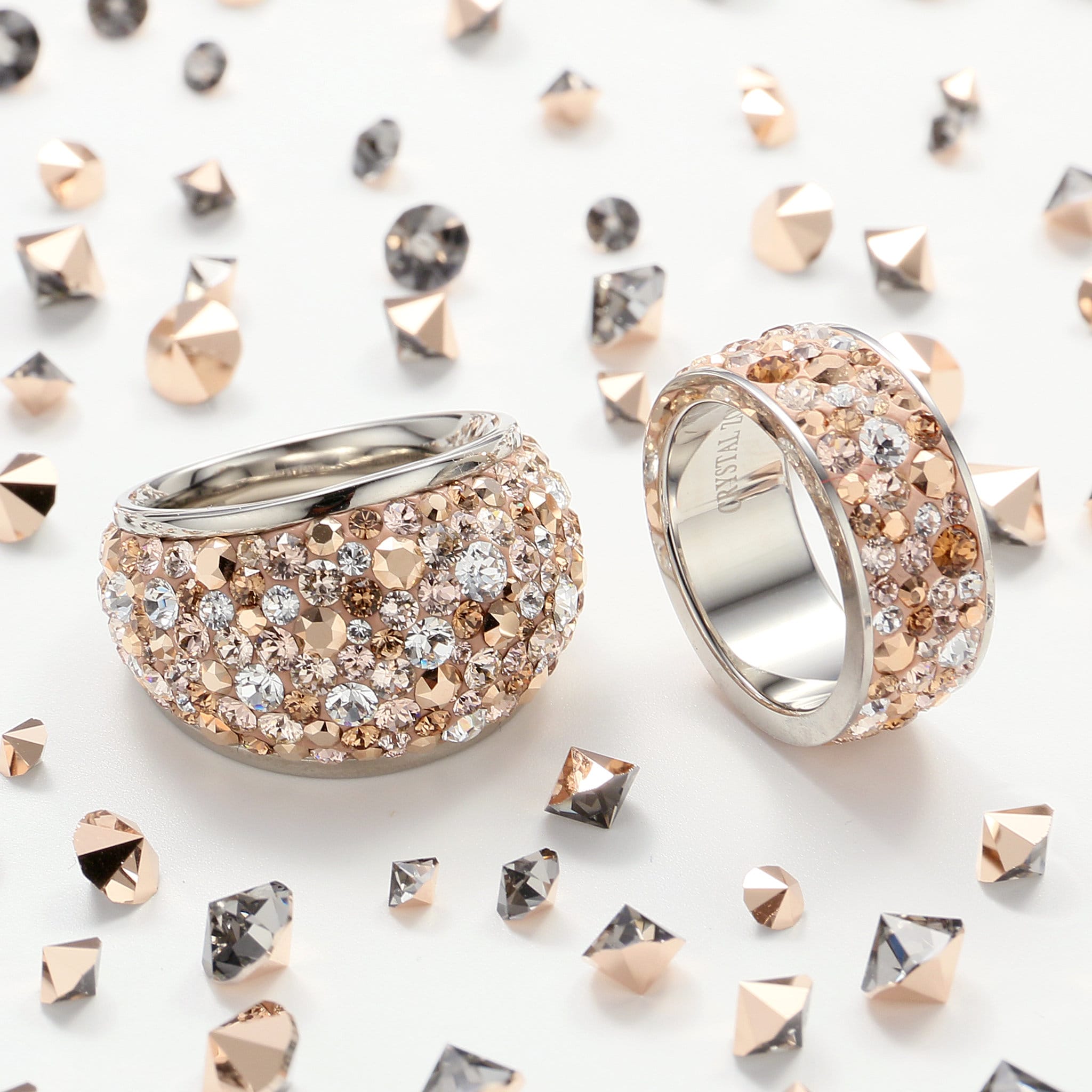 Het koud krijgen Langwerpig Vader Buy Swarovski Crystal Rose Gold Ring Sparkly Multi Stone Ring Online in  India - Etsy