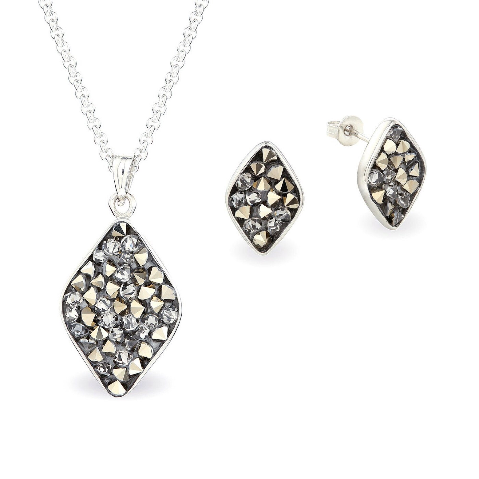 Swarovski Jewelry Set Sparkly Crystal Necklace & Crystal Etsy