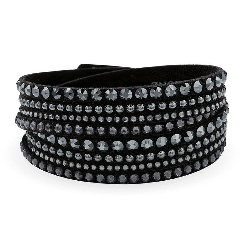 Swarovski Multistrand Black Bracelet • Adjustable Wrap Bracelet • Sparkly Crystal Bracelet • Double Wrap Around Bracelet • Slake Bracelet shops