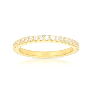 14K Thin Gold Ring • Dainty Ring • CZ Diamond Eternity Ring • Wedding Band • Engagement Ring • Stacking Ring • Minimalist Ring • Handmade