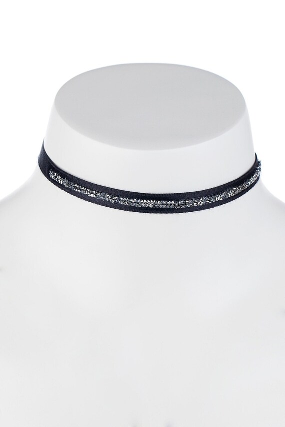 Swarovski Black Choker Necklace Sparkly Crystal Choker Necklace