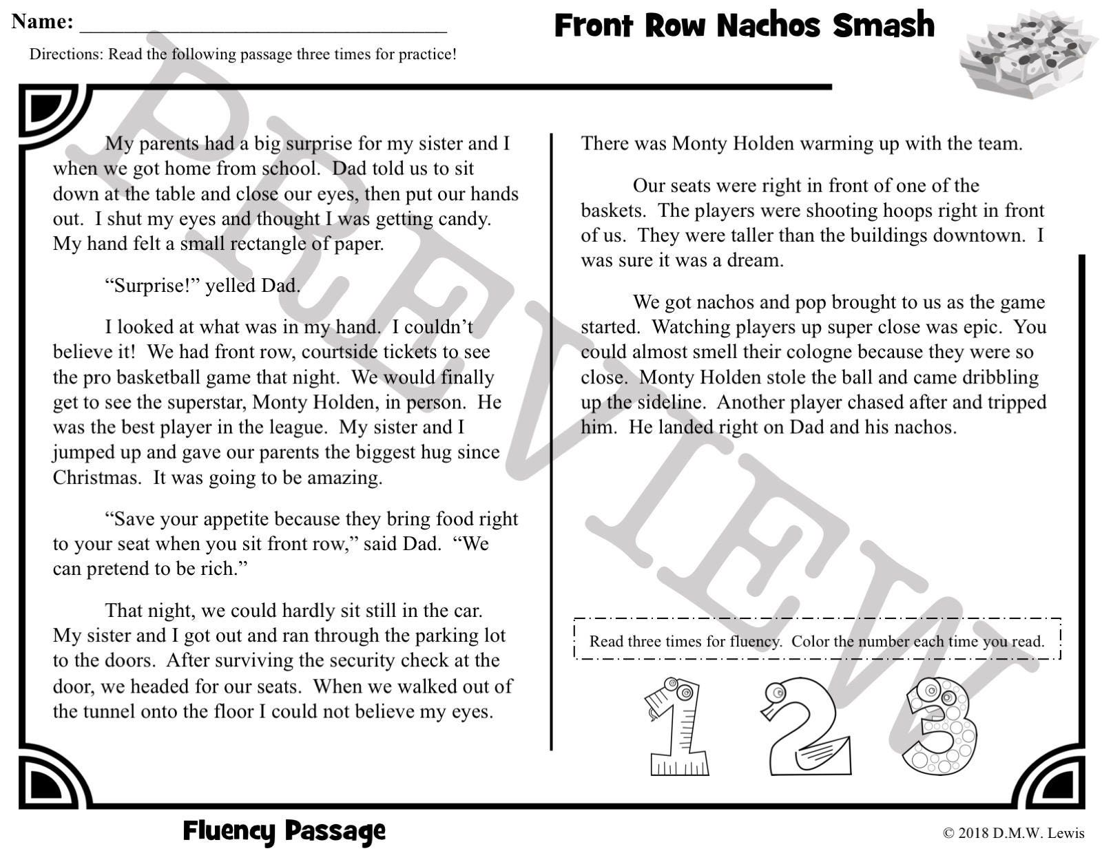 5 Basketball Fun Fiction Reading Comprehension Passages Funny Etsy