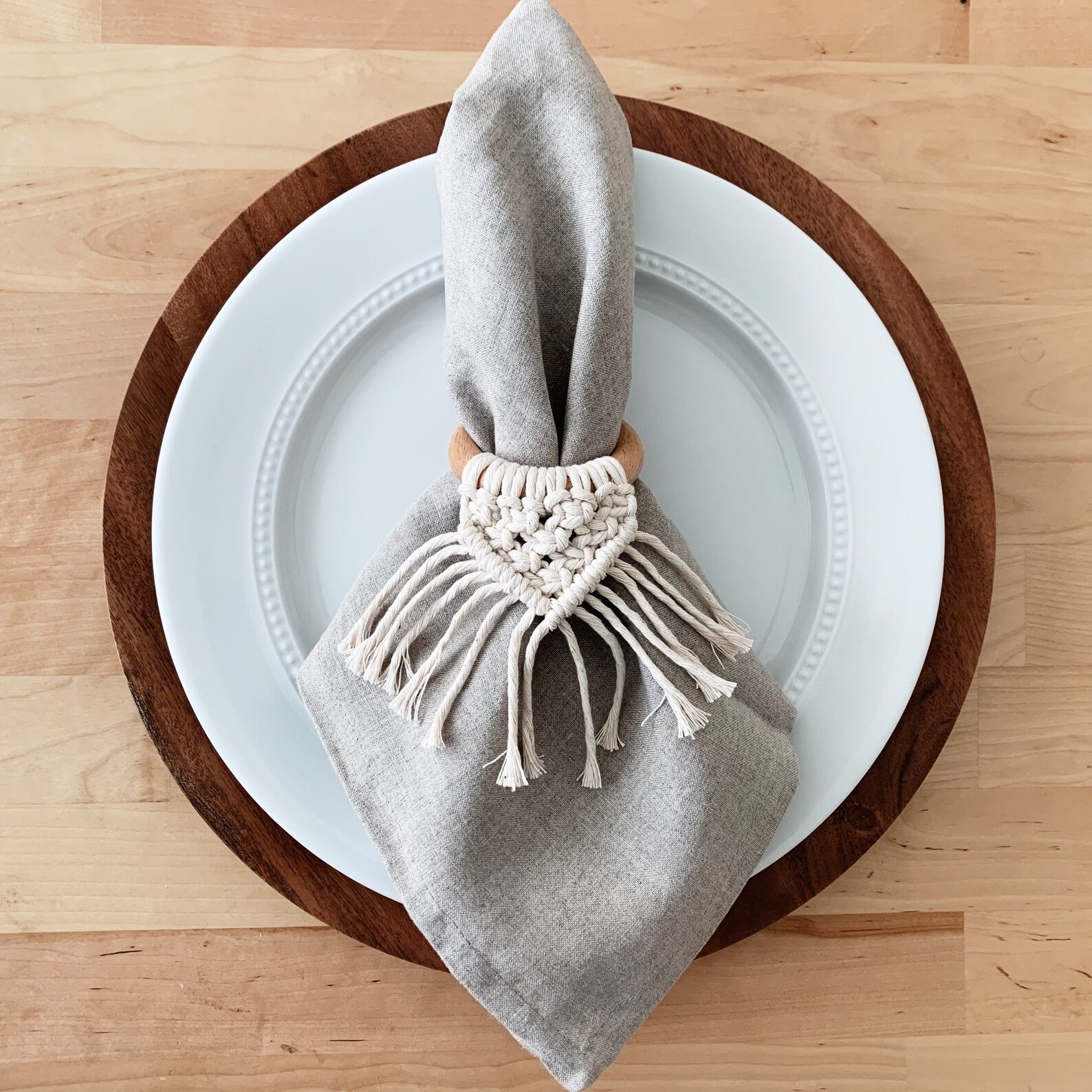 Macrame Napkin Rings Set Napkin Rings Boho Bohemian Etsy