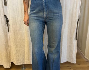 Vintage 1970er Jahre Rumble Glass Jeans Größe 73 cm