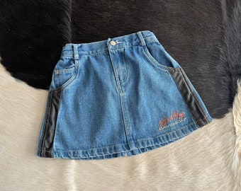 90's Harley Davidson Denim Skirt Kids Size 5