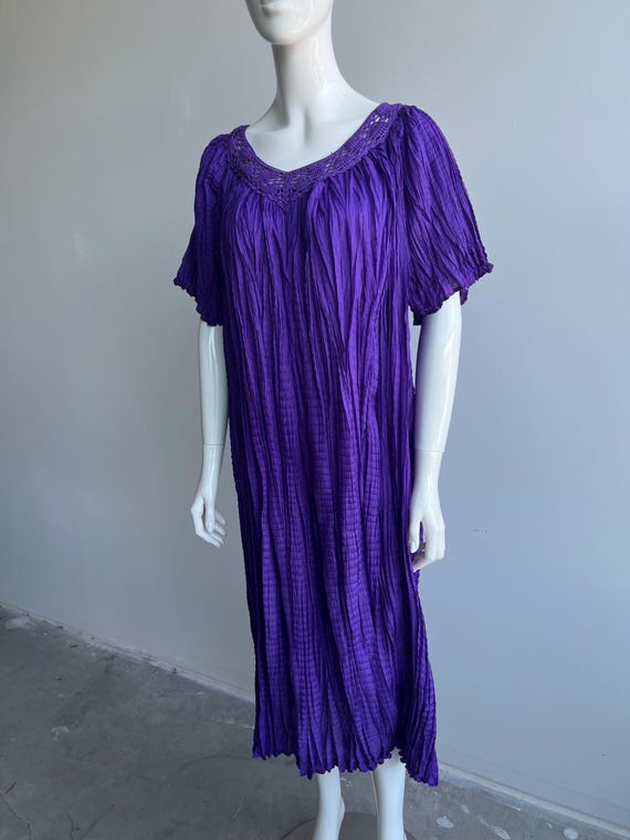 Vintage Purple Sante Classics Mexican Midi Dress Open Sizing