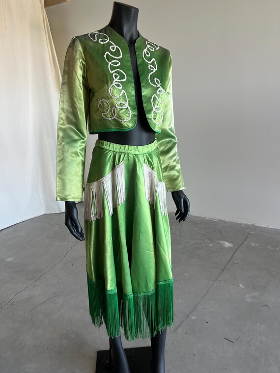 Mid Century Green Patsy Cline Inspired Vintage Sa… - image 2