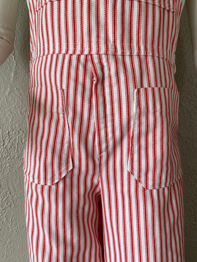 Kids Handmade Vintage Pinstripe Overalls Red White Size 6x Etsy