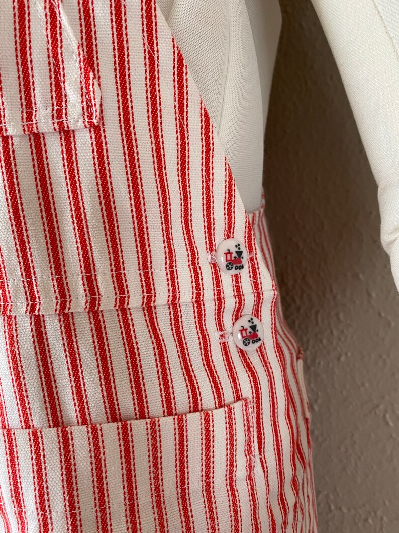 Kids Handmade Vintage Pinstripe Overalls Red White Size 6x Etsy