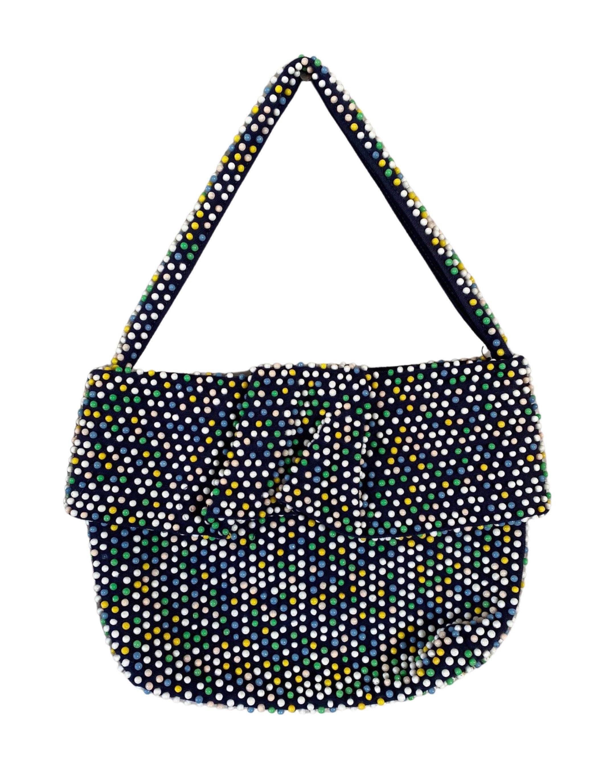 1950's Pastel Confetti Plastic Beaded Handbag | Etsy