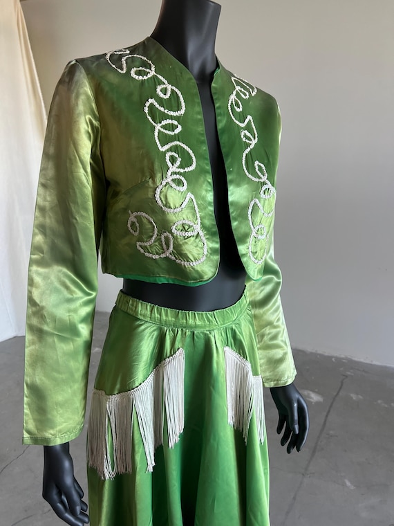 Mid Century Green Patsy Cline Inspired Vintage Sa… - image 3