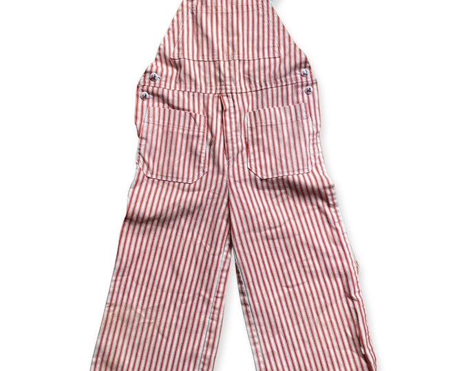 Kids Handmade Vintage Pinstripe Overalls Red White Size 6x Etsy