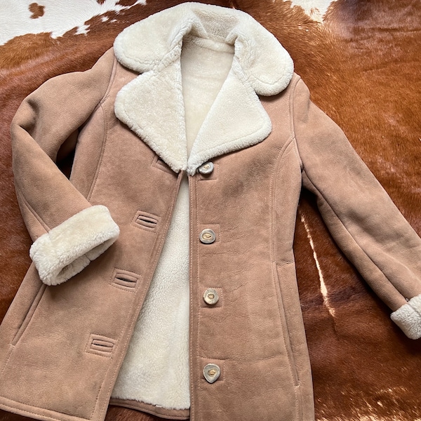 Vintage Genuine Shearling Coat Size XS/S