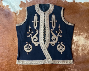Antique Black Ottoman Waistcoat Size L