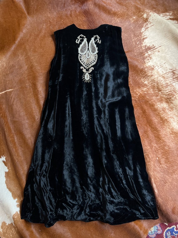 1930s Antique Hazara Womens Long Velvet Waistcoat… - image 5