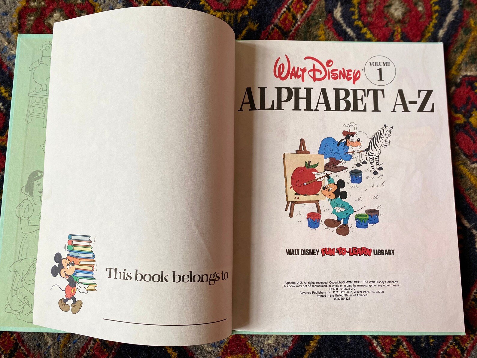 Walt Disney Alphabet Hardcover Childrens Book Vintage 1980s | Etsy