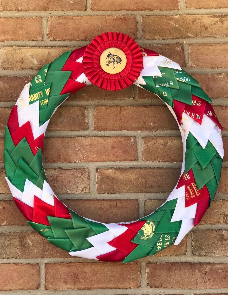 custom-horse-show-ribbon-wreath-dog-show-ribbon-wreath-etsy