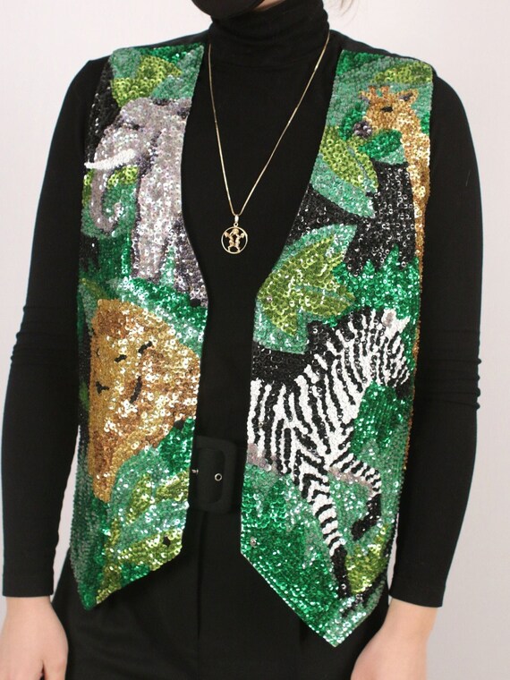 Sequin Safari Vest - image 2