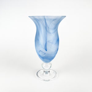 Matte Blue and White Glass Vase