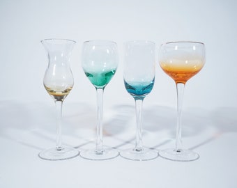 Colourful Vintage Sherry Glasses