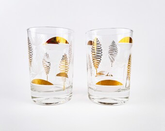 Playful Mid Century Modern Gold Foil Tumblers