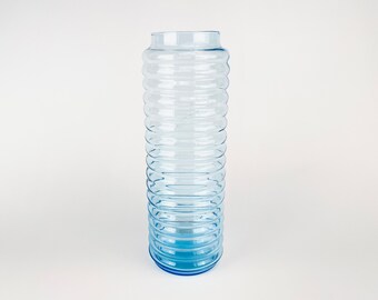 Translucent Blue Ripple Cylinder Vase