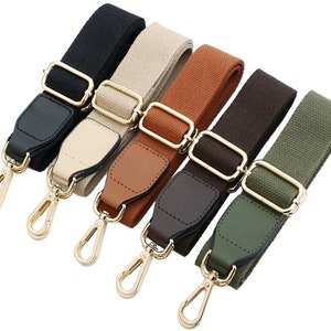 38mm（1.5“） Width，Pure color Cotton Canvas Leather Bag Strap, Webbing Shoulder Purse Strap, Crossbody Chain, Handbag Handle