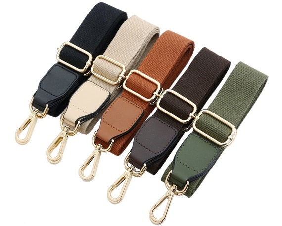 New Pure Color Cotton Webbing With PU Leather Long Shoulder Strap  Adjustable Shoulder Messenger Bag Accessories Bag O Bag Belts