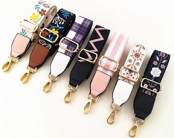 38mm（1.5“） Width，New Style Colorful Cotton Embroidery Webbing Shoulder Purse Strap, Handbag Handle Chain, Crossbody Bag Chain Strap