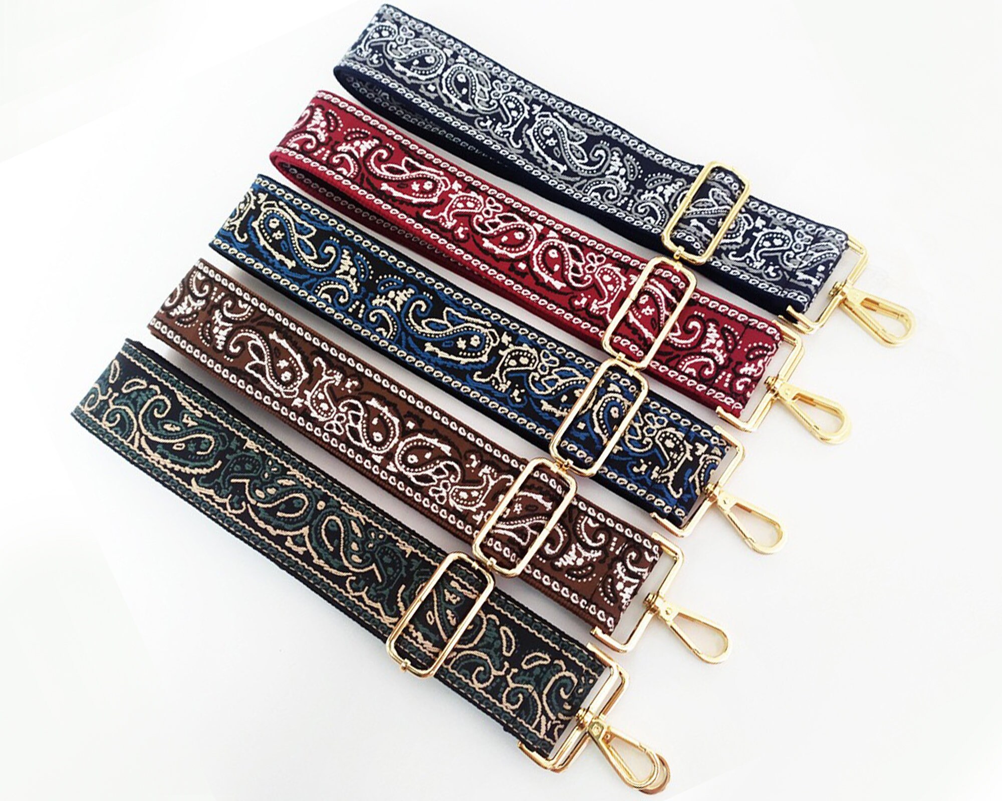 5cm Wide Embroidered Bag Strap Adjustable Purse Strap Replacement 