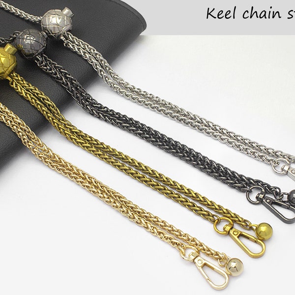 Metal Cross body Bag Chain Strap，High Quality Purse Chain,silver gold Shoulder Handbag Strap, Replacement Handle Chain，Purse Strap gun black