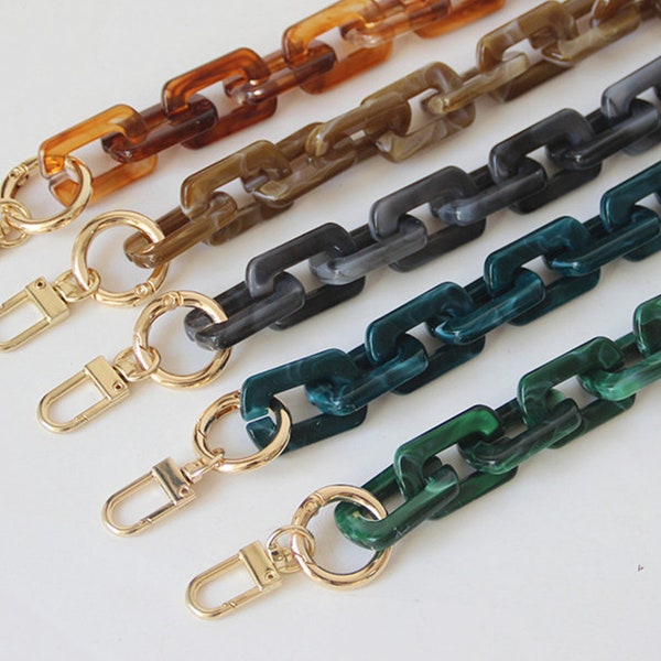 Resin chain，Acrylic High Quality Purse Chain,Metal Crossbody Bag Chain Strap， Metal Shoulder Handbag Strap, Replacement Handle Chain