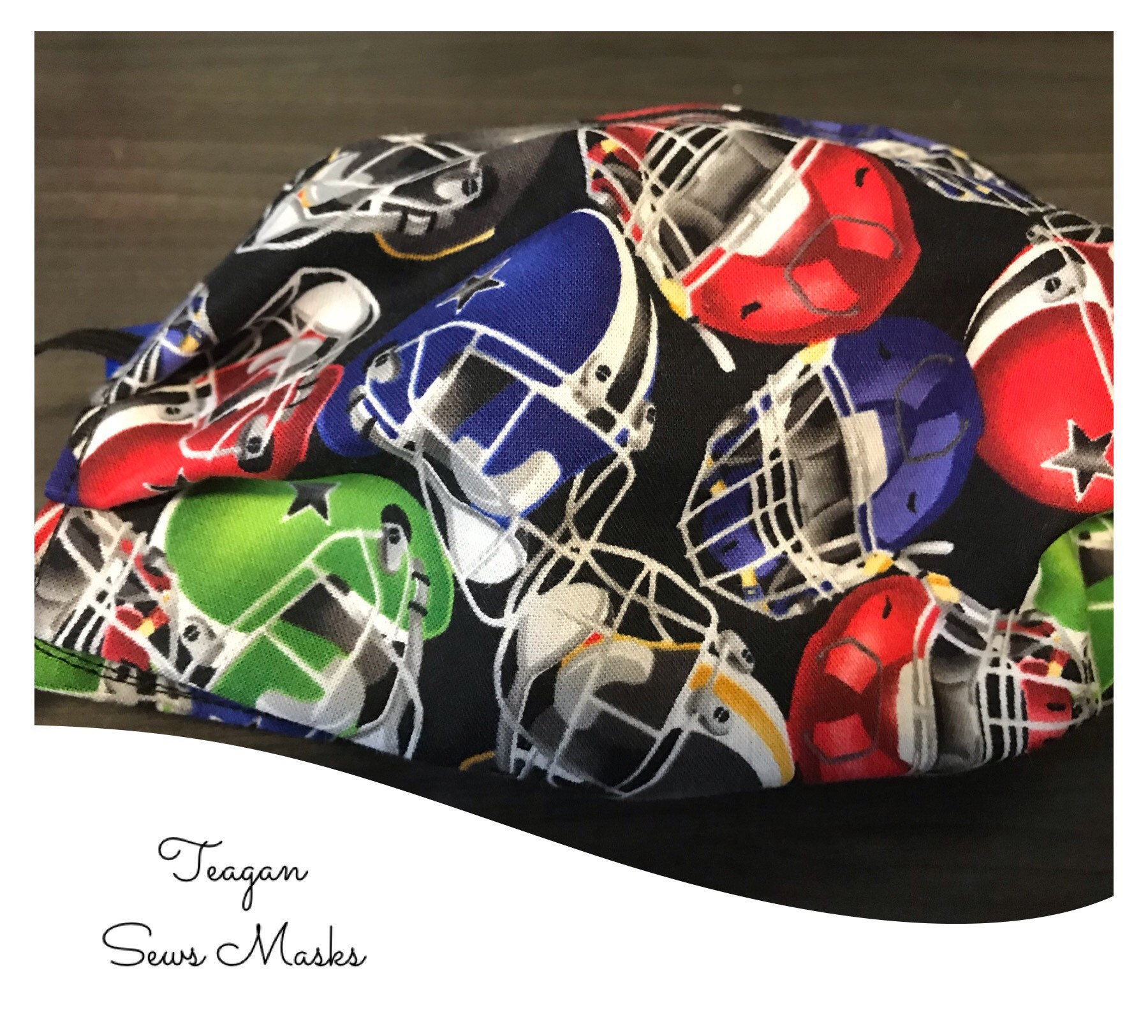 Football Facemask Double Layer 100 Cotton Adult Etsy