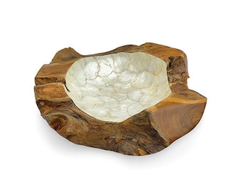 Root Bowl with Mother of Pearl Inlay, fruit, decoration, present, 30th anniversary