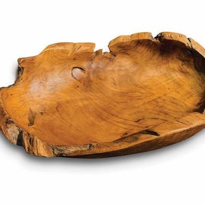 Wooden Teak Fruit Food Bowl Long