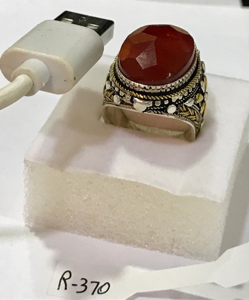 kabedy Silver Yemen dark red agate Men Ring Yemen Aqiq kabdy called in Arabic Yemeni Kabdi Aqeeq Stone \u0639\u0642\u064a\u0642 \u0643\u0628\u062f\u064a \u064a\u0645\u0627\u0646\u064a \u0635\u0627\u0641\u064a Yaman Akik