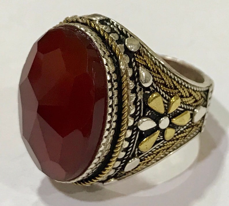 kabedy Silver Yemen dark red agate Men Ring Yemen Aqiq kabdy called in Arabic Yemeni Kabdi Aqeeq Stone \u0639\u0642\u064a\u0642 \u0643\u0628\u062f\u064a \u064a\u0645\u0627\u0646\u064a \u0635\u0627\u0641\u064a Yaman Akik