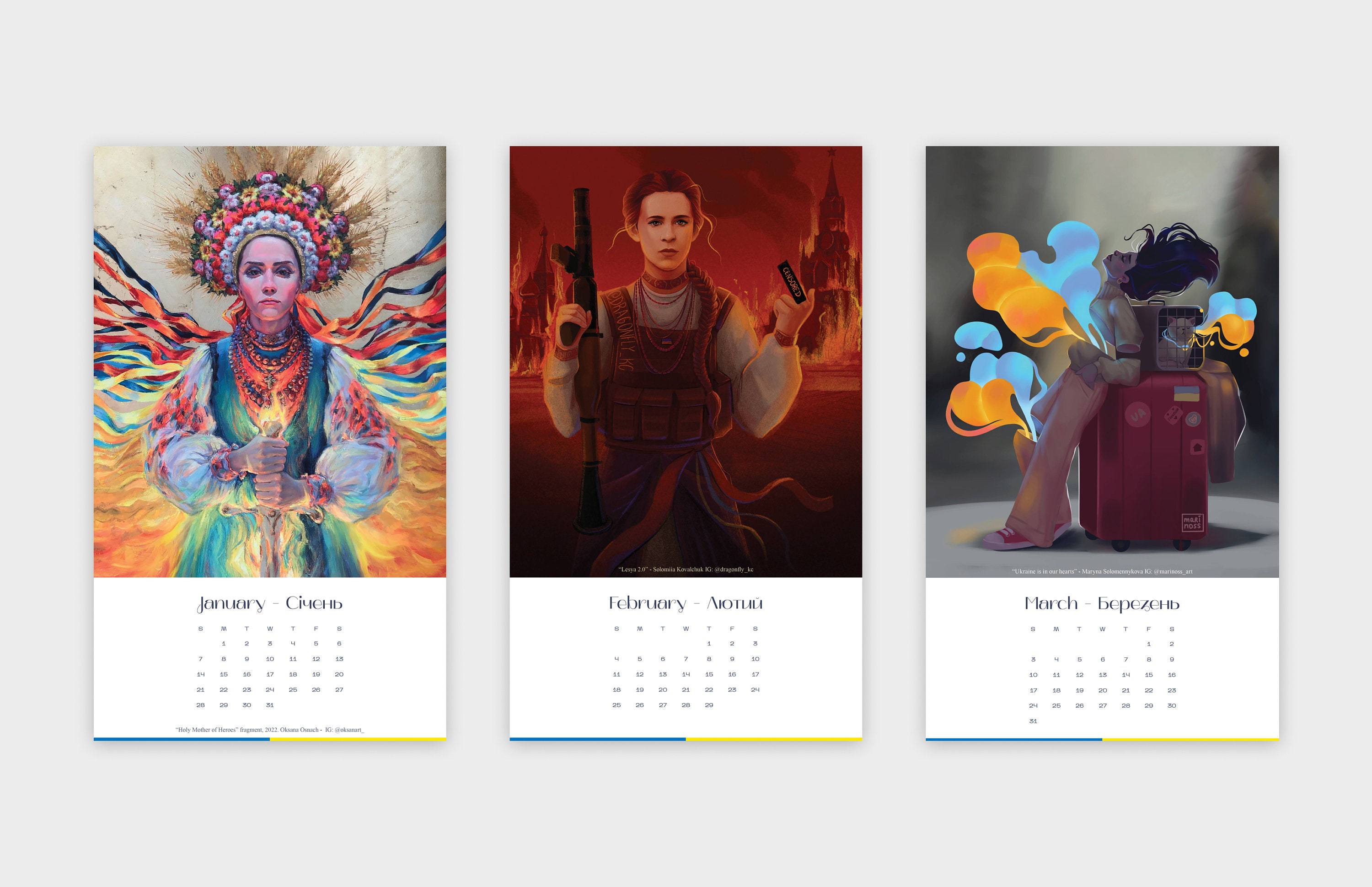 Wall Calendar 2024 ukraine Etsy