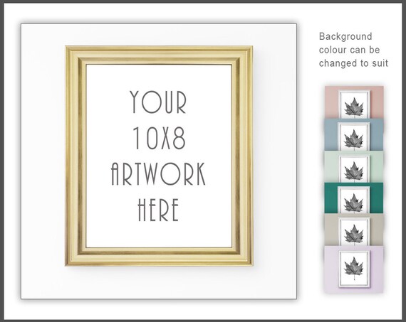 10x8 Frame Mockup Downloadable Frame Gold Frame Mock Up