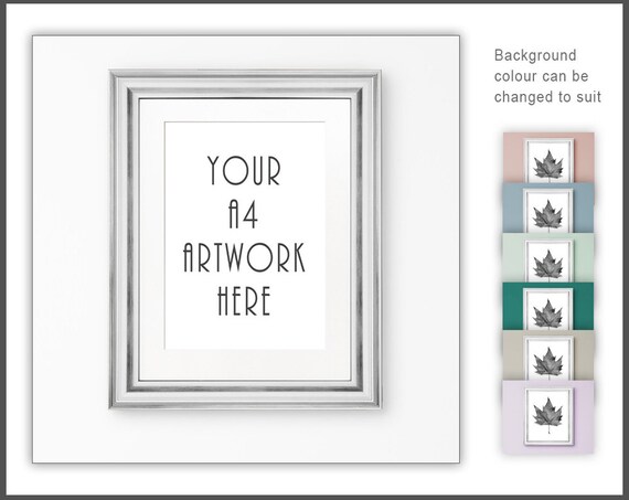 A4 Frame Mockup Digital Frame Silver Frame Mock Up A4 Frame Mockup Digital Frame Silver Frame Mock Up