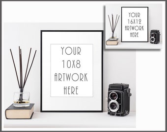 Download 10x8 Frame Mockup, Thin Black Frame Mockup, Photo Frame ...