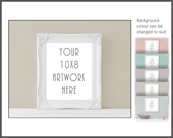 Ornate Frame Mockup 10x8 Frame Mockup Frame Download White