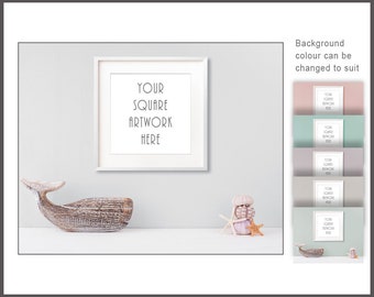 Download Free Square Frame Mockup, Digital Frame, Bathroom Mockup, White Frame Mock up, Lifestyle Mock Up, Square Digital Frame, Bathroom Picture Frame PSD Template