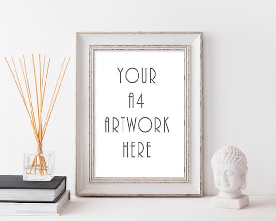 A4 Frame Mockup Digital Frame Frame On Shelf Mockup A4 Frame Mockup Digital Frame Frame On Shelf Mockup