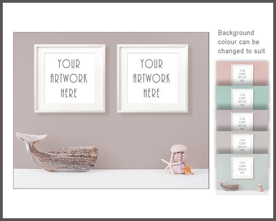 Mockup 2 Square Frames Mock Up Bathroom Mockup White
