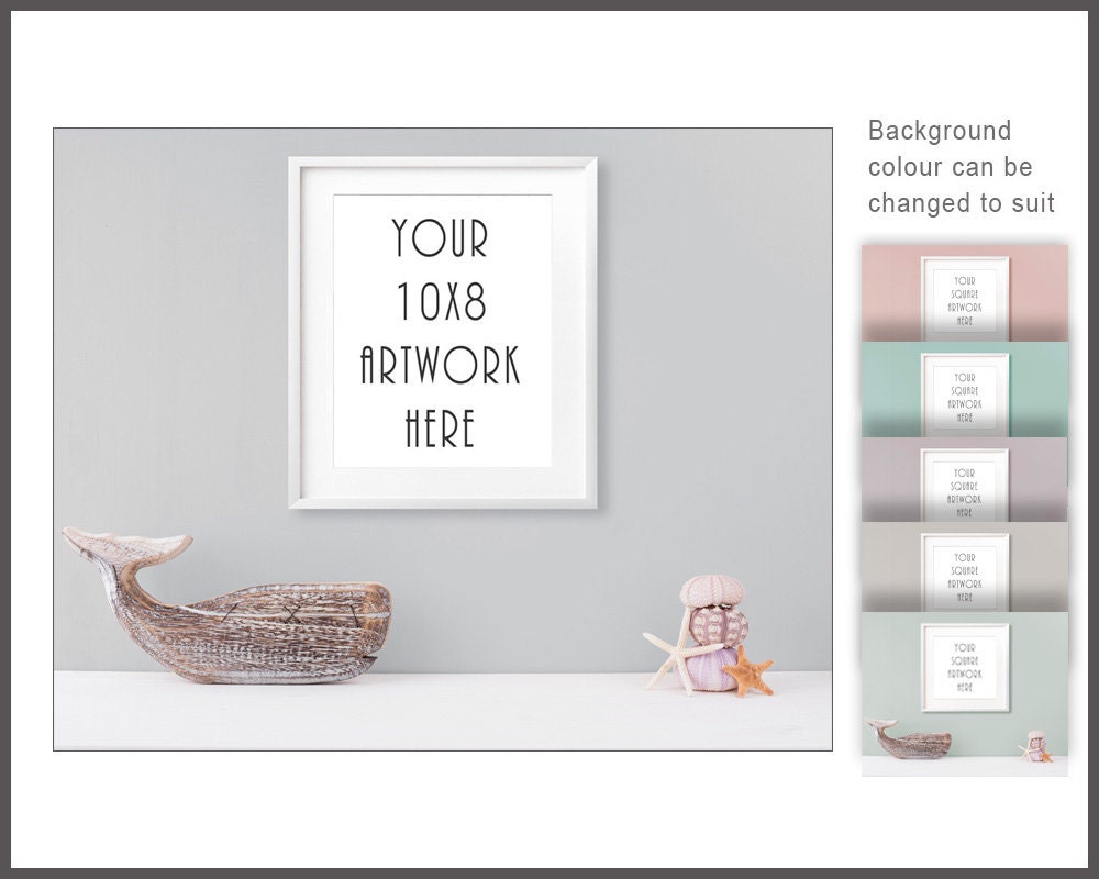 10x8 Frame Mockup Digital Frame Bathroom Mockup White Frame | Etsy