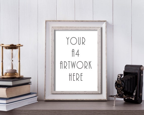 A4 Frame Mockup Digital Frame Frame On Shelf Mockup Vintage Etsy