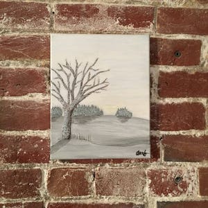 Winter Scene Acrylic Painting
