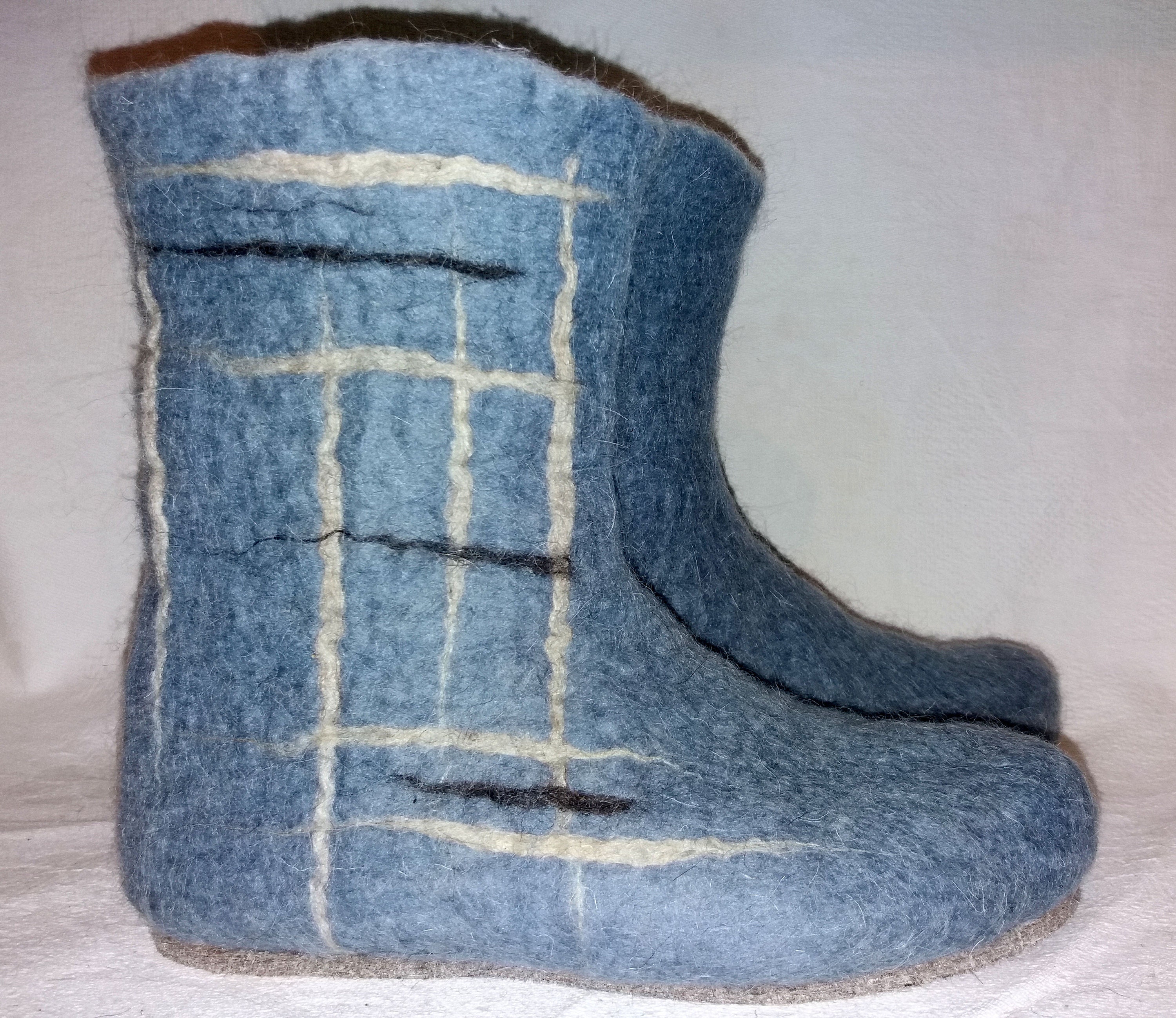 Woolen boots made of felt Gray felt boots Natural felted Etsy